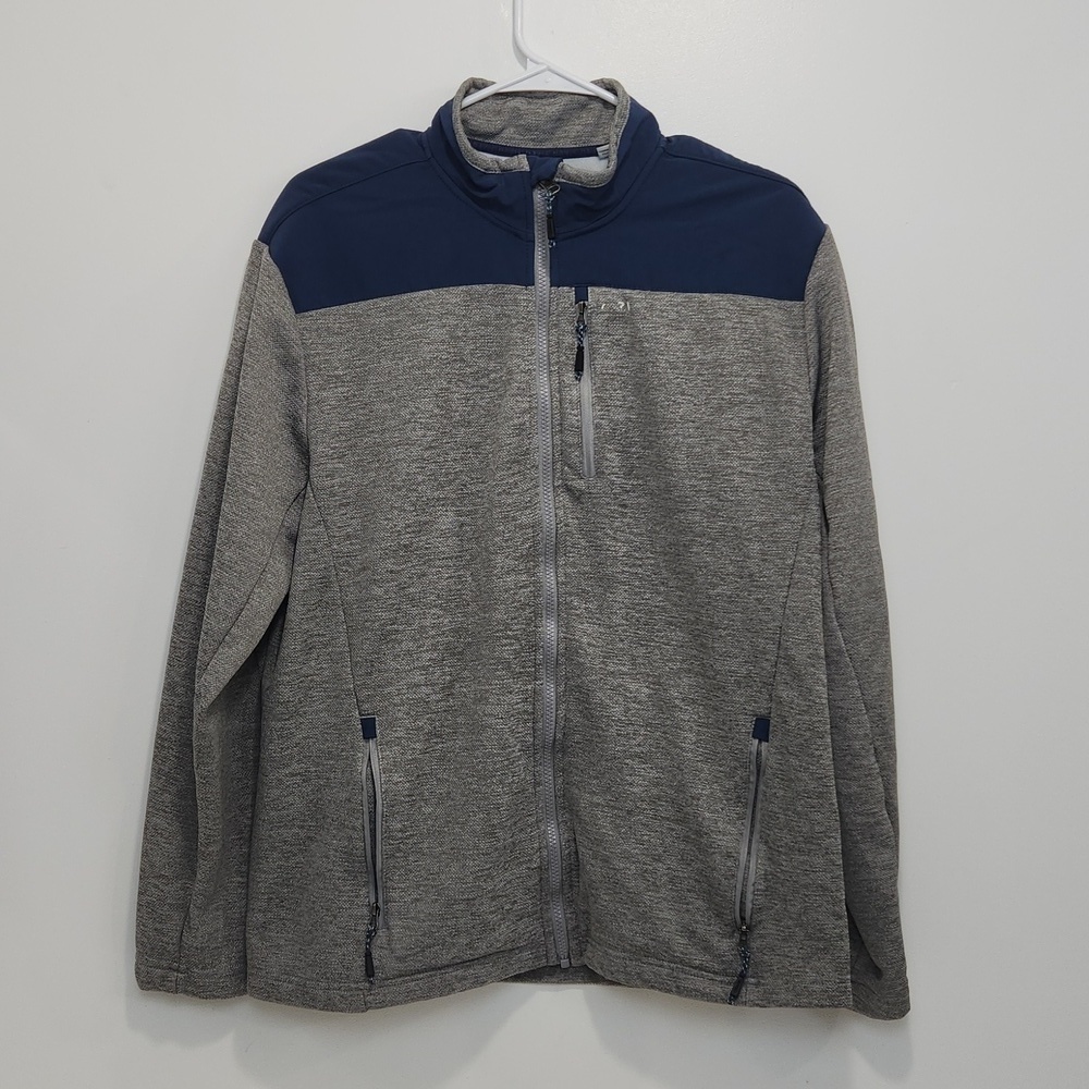 Orvis Trout Bum Full Zip Fleece Fishing Jacket Men's Sz L Gray/Blue Warm NICE!